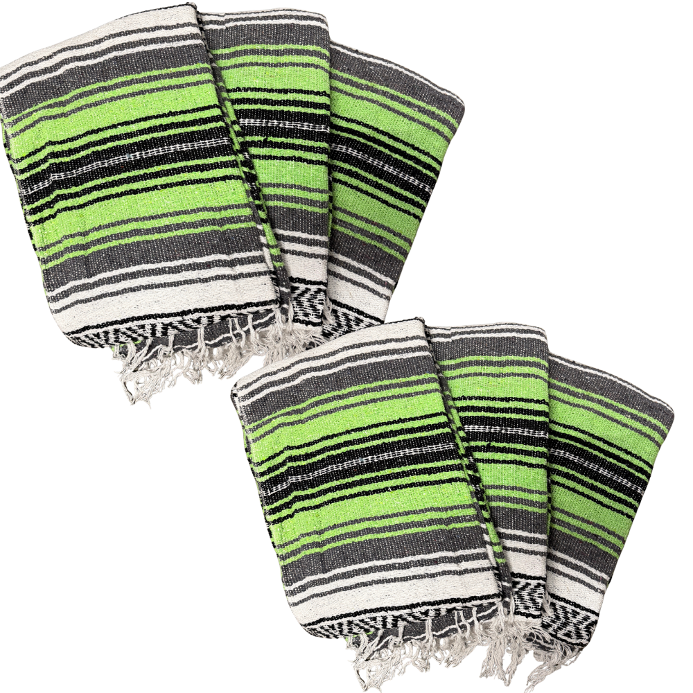 Bright Green Mexican Falsa Yoga Blanket Six-Pack