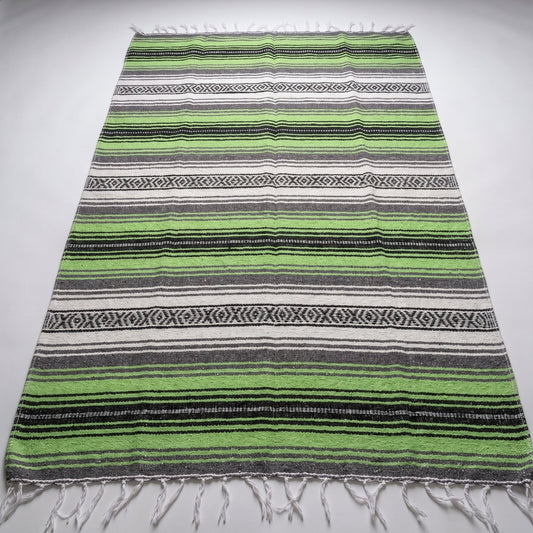 Bright Green Mexican Falsa Yoga Blanket