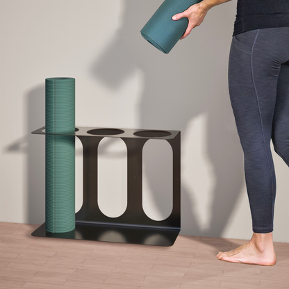 Yoke Yoga Mat Wall Bracket | Holds 3 Mats/Rollers Black