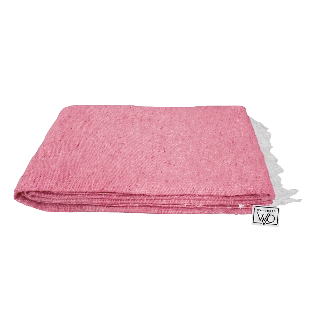 Pink Solid Baja Yoga Blanket