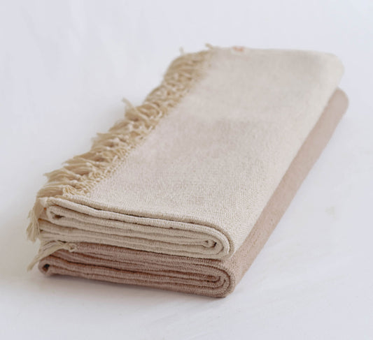 Naturally dyed organic cotton yoga blanket by Oko Living