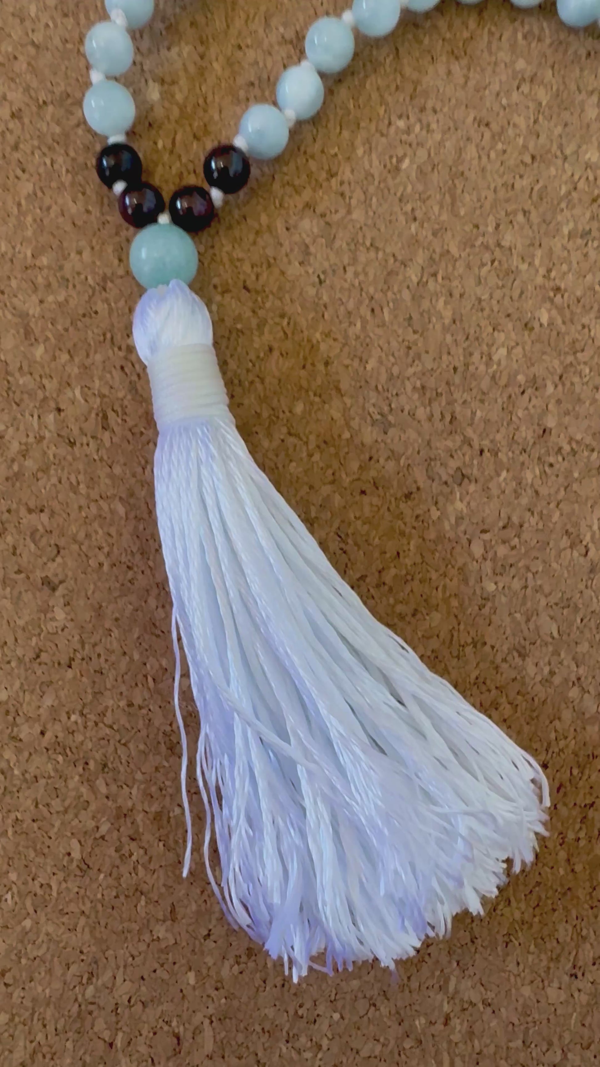 Veilbreaker - Garnet & Blue Quartz 6mm Handcrafted Mala