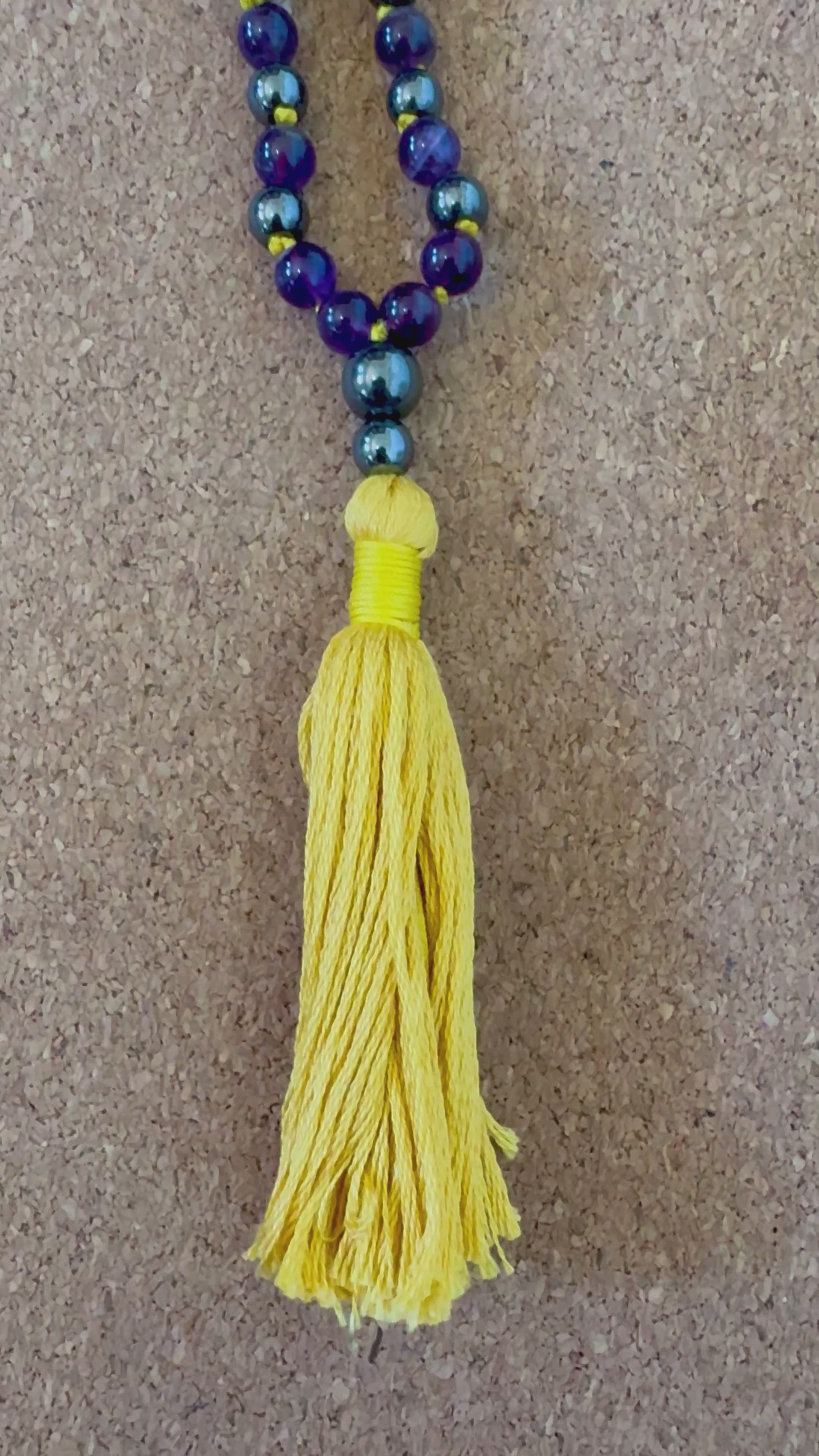 Dawnwatch - Citrine, Amethyst, & Hematite 6mm Handcrafted Mala