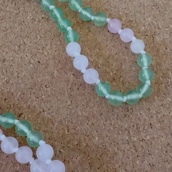 Bloomheart - Rose Quartz & Green Aventurine 6mm Handcrafted Mala