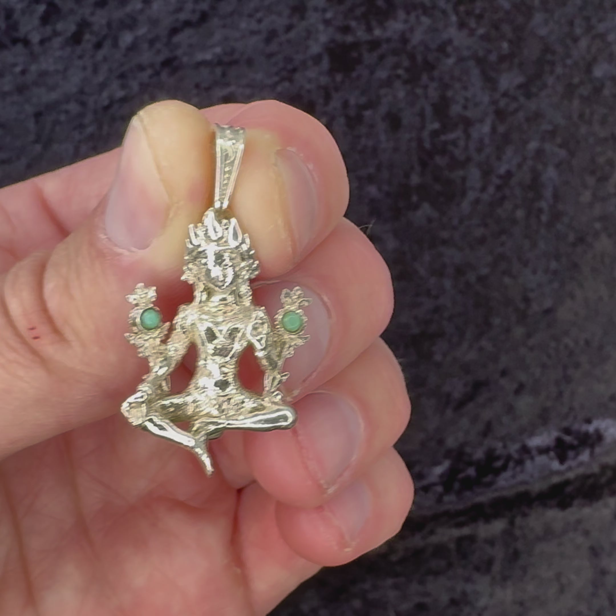 Green Tara Sterling Silver Pendant with Jade | Asivana Yoga