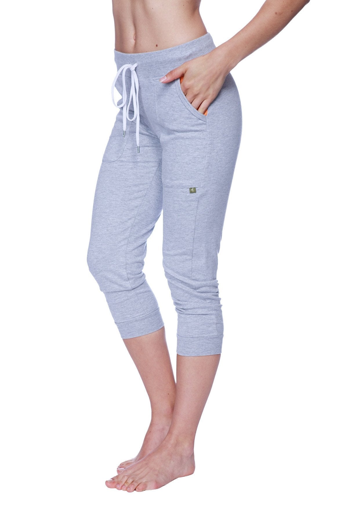 3/4 Cuffed Capri Yoga Pants (Heather Grey)