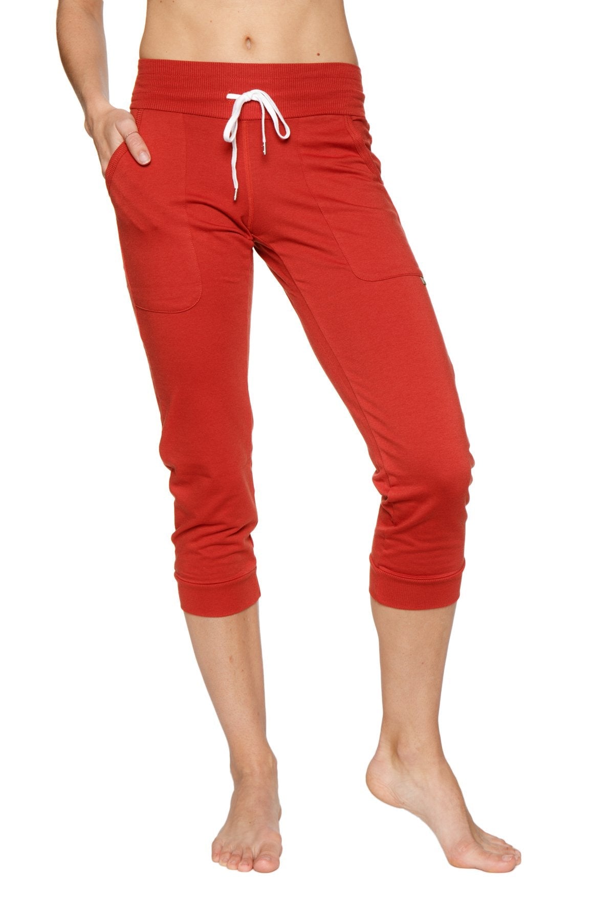 Cuffed Jogger Yoga Pant (Cinnabar Red) Front