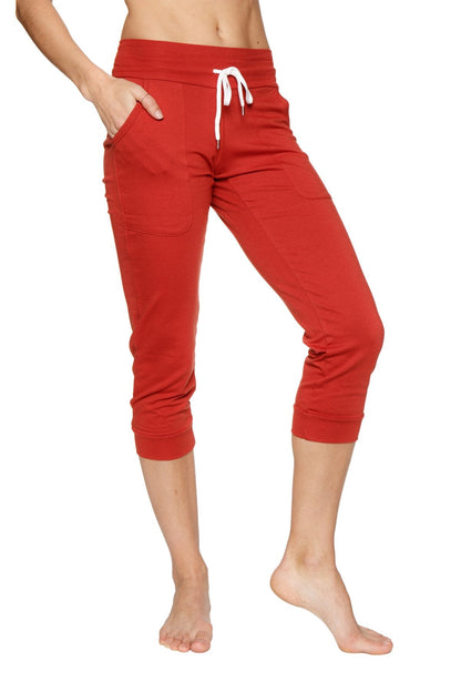 Cuffed Jogger Yoga Pant (Cinnabar Red) Front