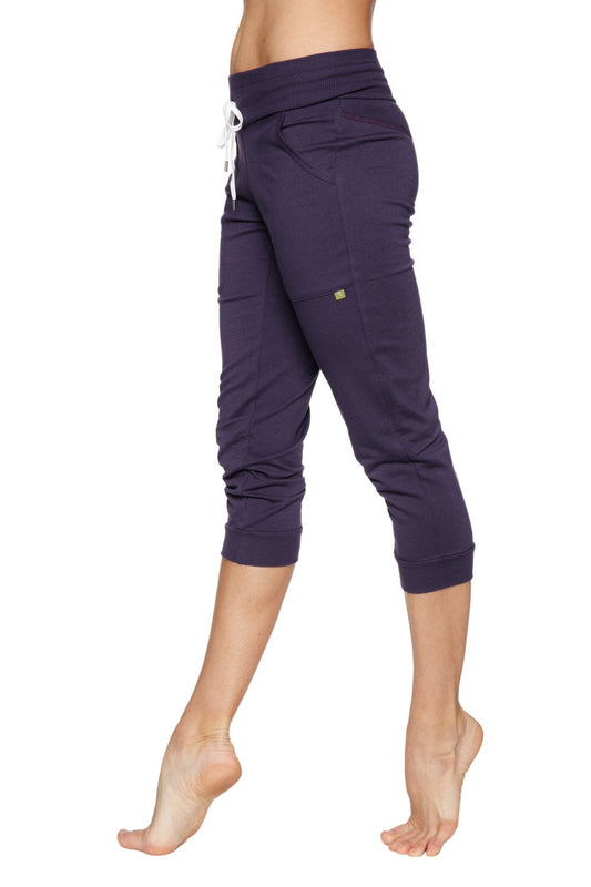 Cuffed Jogger Yoga Pants (Eggplant Purple)
