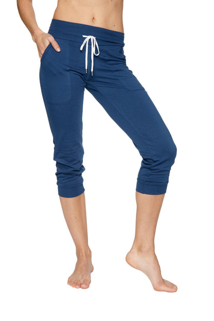 Cuffed Jogger Yoga Pants (Solid Royal Blue) Front