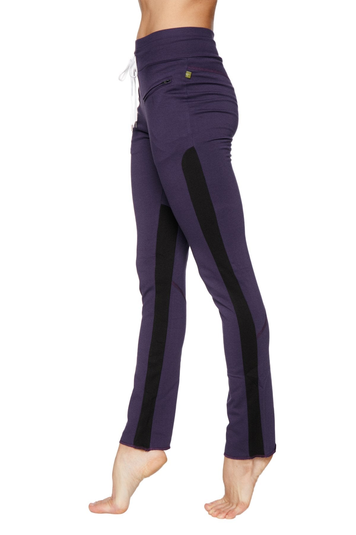 Comfy Organic Yoga Pants Eggplant Black