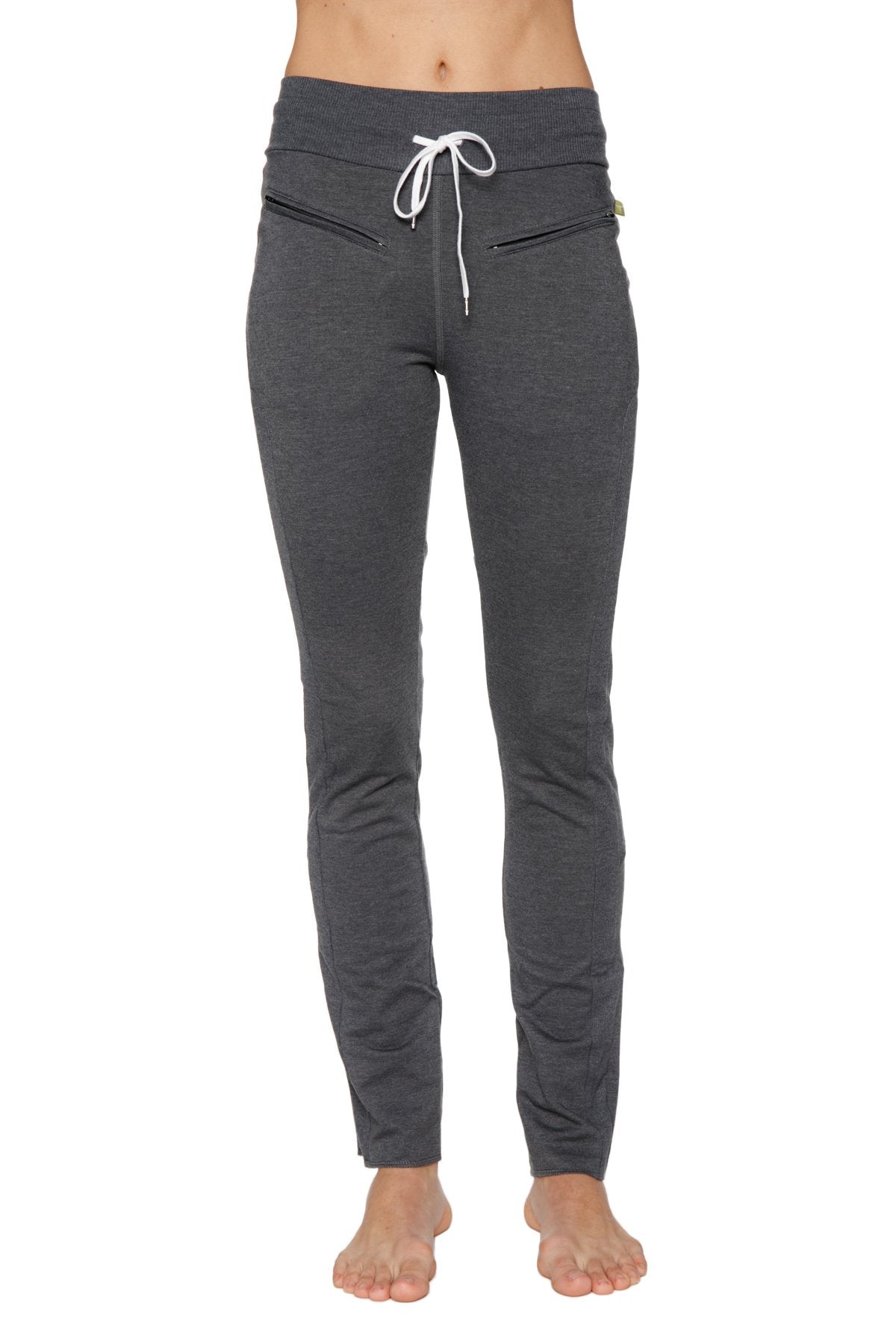 Comfy Organic Yoga Pants Charcoal Front