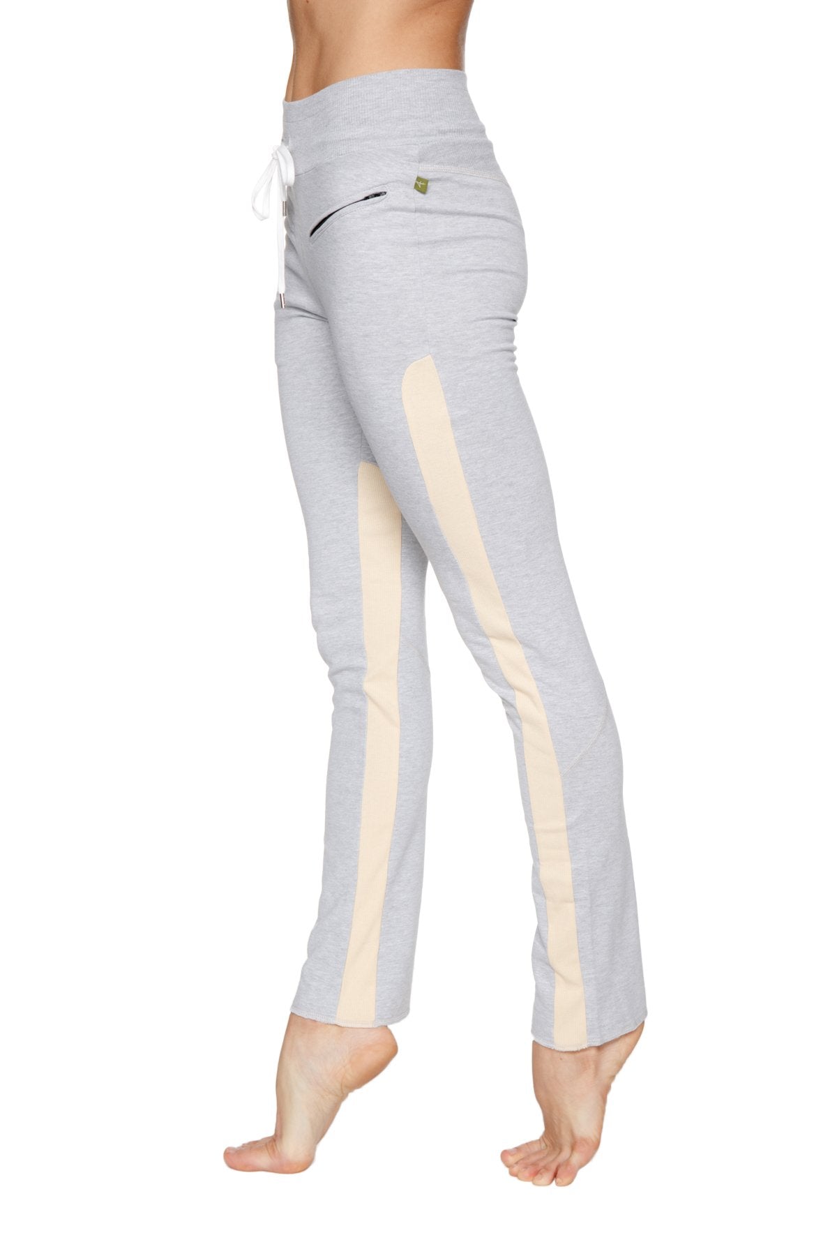 Comfy Organic Yoga Pants Heather Grey Creme