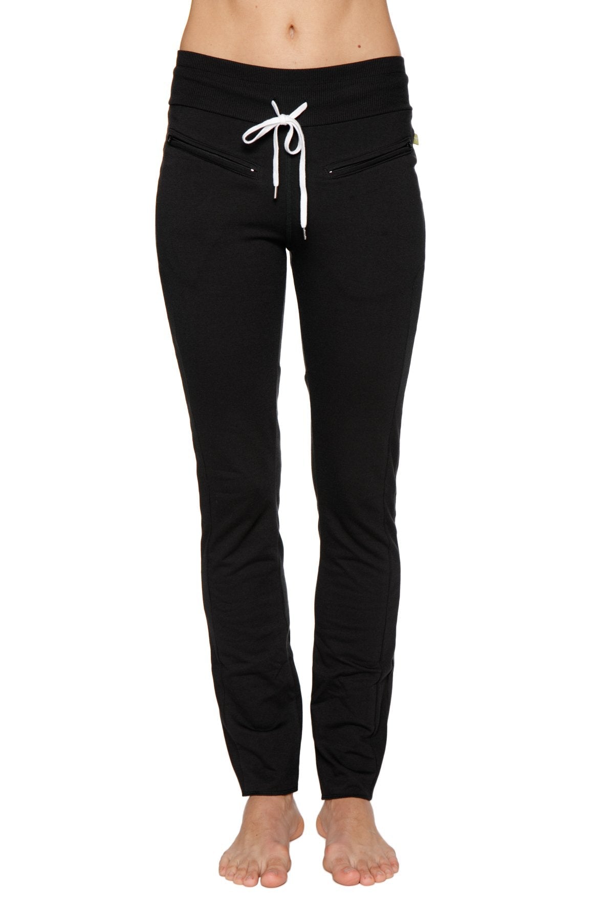 Comfy Organic Yoga Pants Black Front
