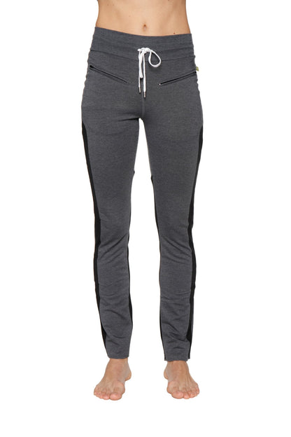 Comfy Organic Yoga Pants Charcoal Black Front