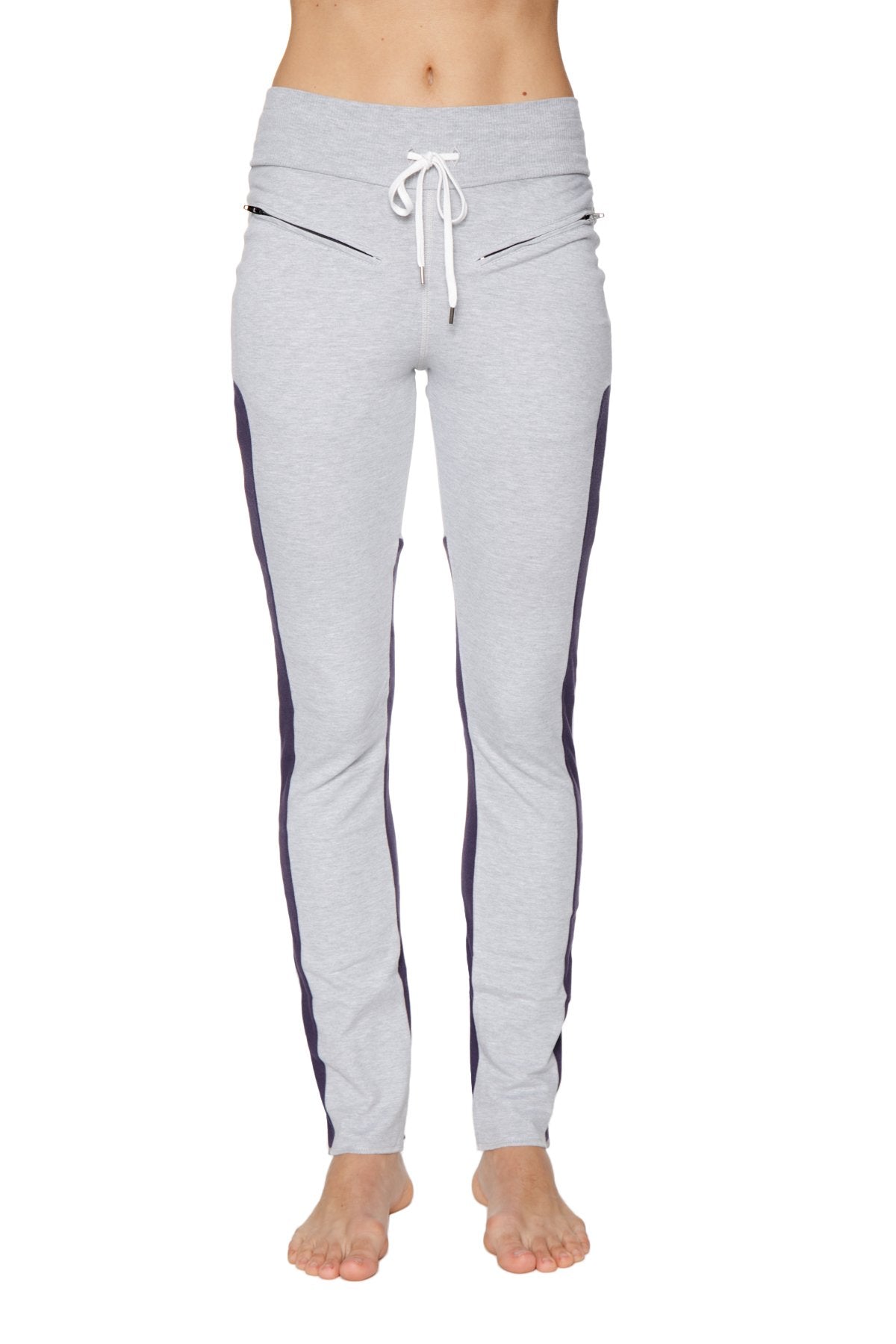 Comfy Organic Yoga Pants Heather Grey Eggplant