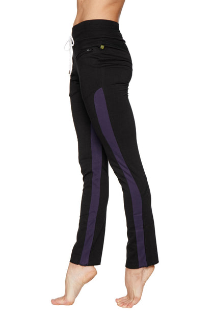 Comfy Organic Yoga Pants Black Eggplant