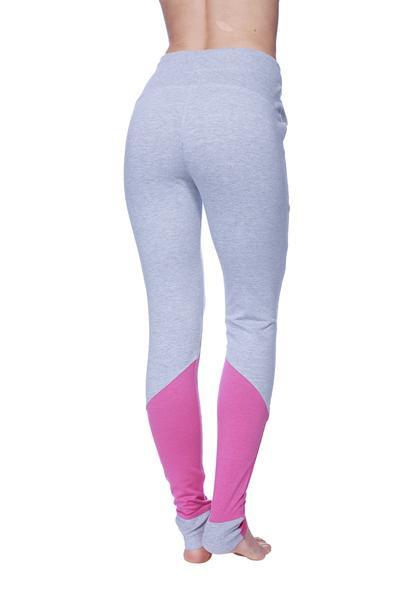 Performance Yoga Pants Heather Grey with Berry Back