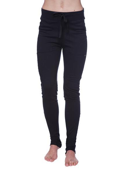 Performance Yoga Pants Solid Black Front