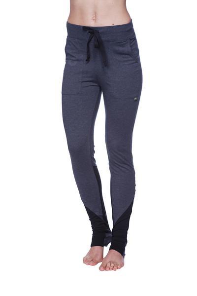 Performance Yoga Pants - Long Straight-Leg Charcoal with Black Front