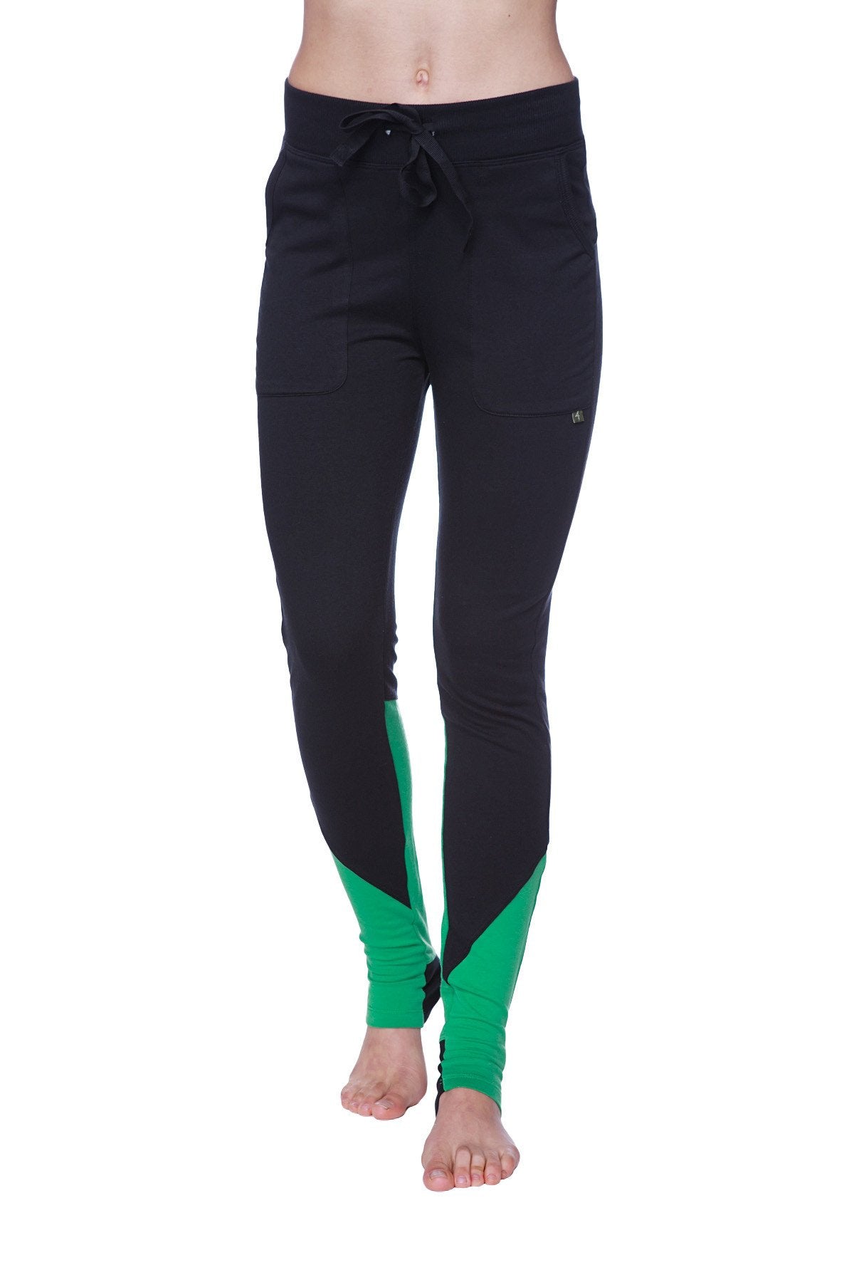 Performance Yoga Pants - Long Straight-Leg Bamboo Green Front