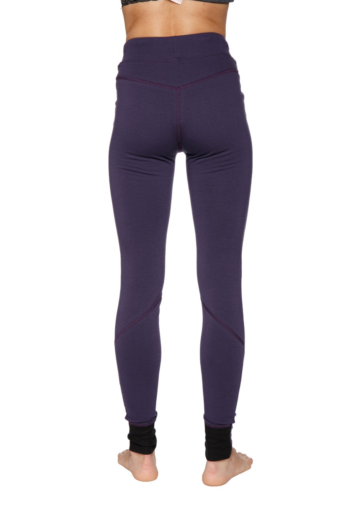 Performance Yoga Pants - Long Straight-Leg Eggplant Back