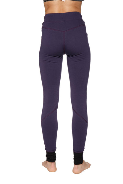 Performance Yoga Pants - Long Straight-Leg Eggplant Back