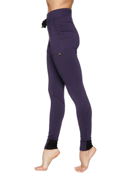 Performance Yoga Pants - Long Straight-Leg Eggplant
