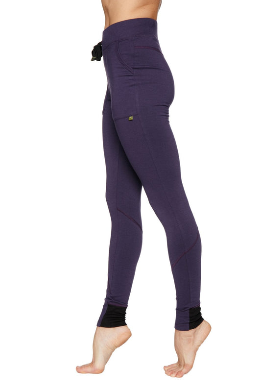 Performance Yoga Pants - Long Straight-Leg Eggplant