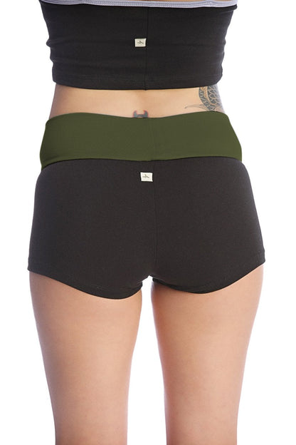 Transition Yoga Shorts Forest Green Back