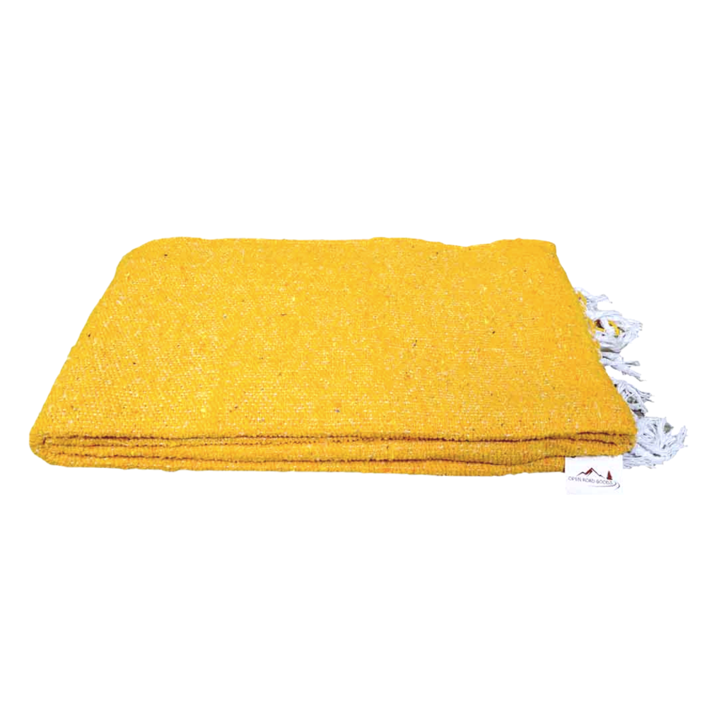 Yellow Solid Baja Yoga Blanket Side Fold