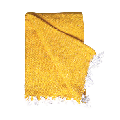 Yellow Solid Baja Yoga Blanket Laid Out