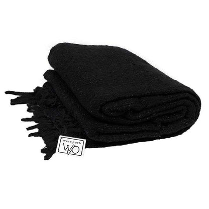 Black Solid Baja Yoga Blanket