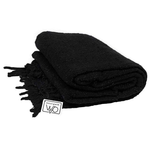 Black Solid Baja Yoga Blanket
